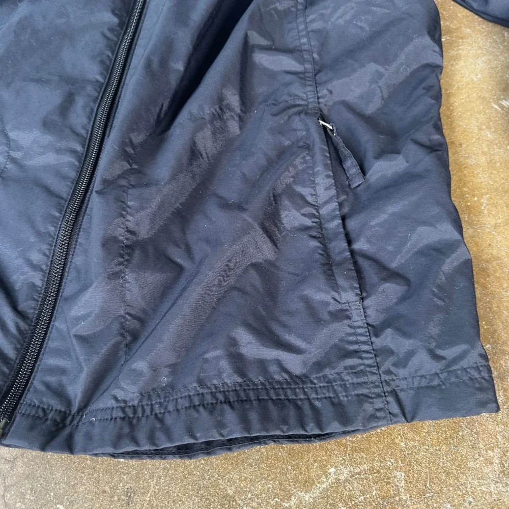 Nike Windbreaker Kids XL Black Excellent Hooded Full Zip Stripe Jacket